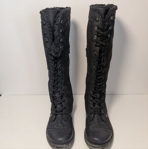 Roxy Tall Black Insulated Lace-Up Winter Boots. Size 7.5